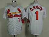 St Louis Cardinals #1 Ozzie Smith throwback white mlb jersey