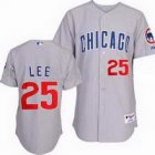 Chicago Cubs 25# LEE Grey Baseball Jersey