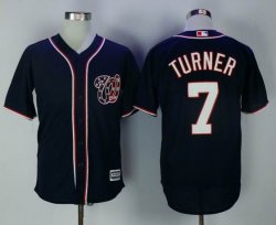 Washington Nationals #7 Trea Turner dark blue baseball jersey