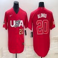 2023 World Cup #20 Pete Alonso red USA majestic baseball jerseys 06