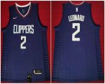 Los Angeles Clippers #2 Kawhi Leonard blue nike nba jersey with Sponsor patch-HL