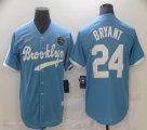 Nike Los Angeles Dodgers #24 Kobe Bryant skyblue throwback MLB baseball Jersey