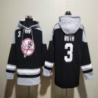 New York Yankees #3 Babe Ruth black gray Hooded Sweatshirt