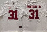 Alabama Crimson Tide #31 Will Anderson Jr. white college football jerseys