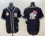 Nike New York Yankees blank black majestic baseball Jersey Joint name big logo 08