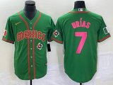 2023 World Cup Mexico #7 Julio Urias green red majestic baseball jerseys 116