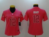 Women New England Patriots 12 Tom Brady Nike pink Color Rush Limited Jersey