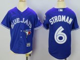 Youth Toronto Blue Jays 6# Marcus Stroman Blue majestic baseball jersey