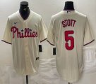 Nike Philadelphia Phillies #5 Bryson Stott beige majestic baseball jerseys