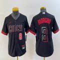 Youth Nike Cincinnati Reds #8 Joe Morgan black Flexbase Authentic Collection Jersey city version -BD