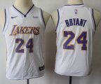 Youth Nike Los Angeles Lakers #24 Kobe Bryant White basketball jerseys-S8