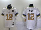 New Orleans Saints 12# Chris Olave white fashion Nike Vapor F.U.S.E. Limited Jersey 01