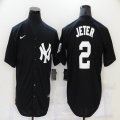 Nike New York Yankees 2# Derek Jeter black majestic baseball Jersey-BD