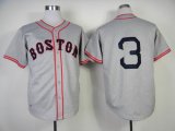 Boston Red Sox #3 throwback gray MLB Jerseys