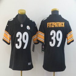 Women Nike Pittsburgh Steelers #39 Minkah Fitzpatrick black Color Rush Limited Jersey 01