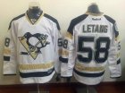 2015 Pittsburgh Penguins #58 Kris Letang white ice hockey jersey