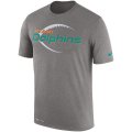 Men's Miami Dolphins Nike Heathered Gray Legend Icon Performance T-Shirt