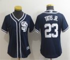 Women San Diego Padres #23 Fernando Tatis Jr dark blue majestic mlb Jerseys