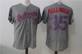 Los Angeles Dodgers #35 Cody Bellinger gray Flexbase Authentic Collection Jersey Star font