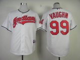 Cleveland Indians VAUGHN 99# White baseball jerseys