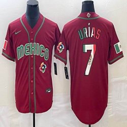 2023 World Cup Mexico #7 Julio Urias red majestic baseball jerseys 74