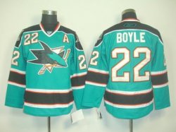 San Jose Sharks #22 BOYLE green Jerseys (A Patch)