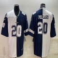 Nike Dallas Cowboys #20 Tony Pollard white blue splits Color Rush Limited Jersey