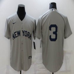 Nike New York Yankees #3 Babe Ruth gray majestic baseball Jersey-BD