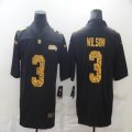 Custom Seattle Seahawks #3 Russell Wilson Nike black Color Rush Limited Jersey Flocking Leopard