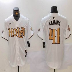 New Saints #41 Alvin Kamara white baseball jerseys Joint Name