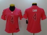 Women Nike Oakland Raiders 4 Carr pink Color Rush Limited Jersey