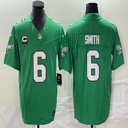 Nike Philadelphia Eagles #6 DeVonta Smith Green throwback Color Rush Limited Jersey C Patch -BD