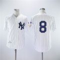 New York Yankees #8 Throwback white baseball jersey