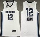 Nike Memphis Grizzlies 12 Ja Morant white nba basketball jerseys 6 patch