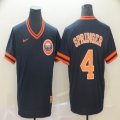 Nike Houston Astros #4 George Springer dark blue throwback baseball jersey