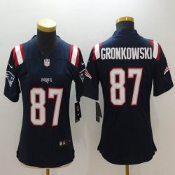 Women New England Patriots #87 Rob Gronkowski Nike blue Color Rush Limited Jersey