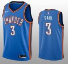 Custom Nike oklahoma City Thunder #3 chris paul blue basketball jerseys Hot press font