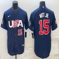 2023 World Cup #15 Bobby Witt Jr. blue USA majestic baseball jerseys 01