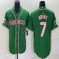 2023 World Cup Mexico #7 Julio Urias green red majestic baseball jerseys 172