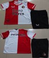 2023-2024 Feyenoord club red white black kid soccer jerseys home