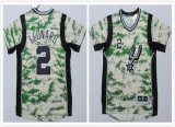 San Antonio Spurs Kawhi Leonard 2# gray green nba short sleeves jersey