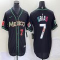 2023 World Cup Mexico #7 Julio Urias black majestic baseball jerseys 188