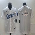 Nike Los Angeles Dodgers blank white majesitc baseball MLB jersey big logo-BD 06