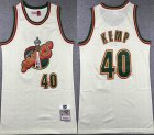 Seattle SuperSonics #40 Shawn Kemp beige throwback NBA Basketball Jersey-XD