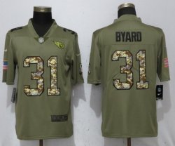 Nike Titans 31 Byard Olive Camo Carson 2017 Salute to Service Limited Jersey