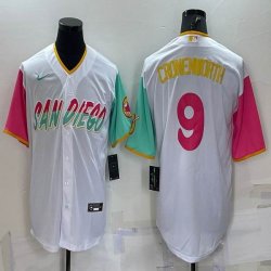 Nike San Diego Padres #9 Jake Cronenworth white red green majestic baseball jerseys