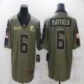 Nike Browns #6 Baker Mayfield green 2021 Salute to Service Limited Jersey