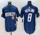 Nike Detroit Tigers #8 Matt Vierling blue Majestic baseball jerseys city version 03