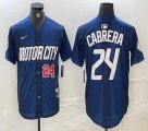 Nike Detroit Tigers #24 Miguel Cabrera blue Majestic baseball jerseys city version 02