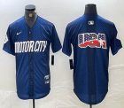 Nike Detroit blank blue Majestic baseball jerseys city version 02